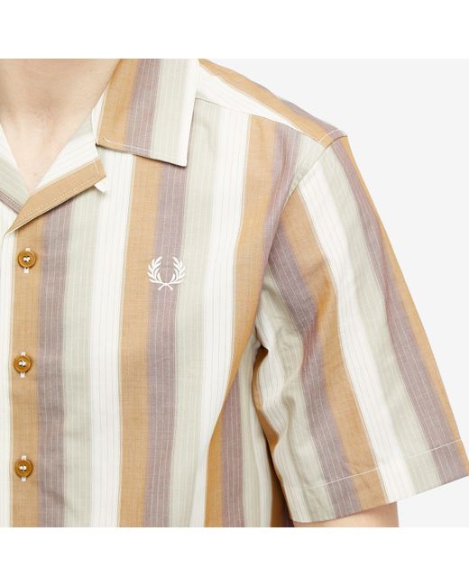 Fred Perry Natural Ombre Stripe Short Sleeve Vacation Shirt for men