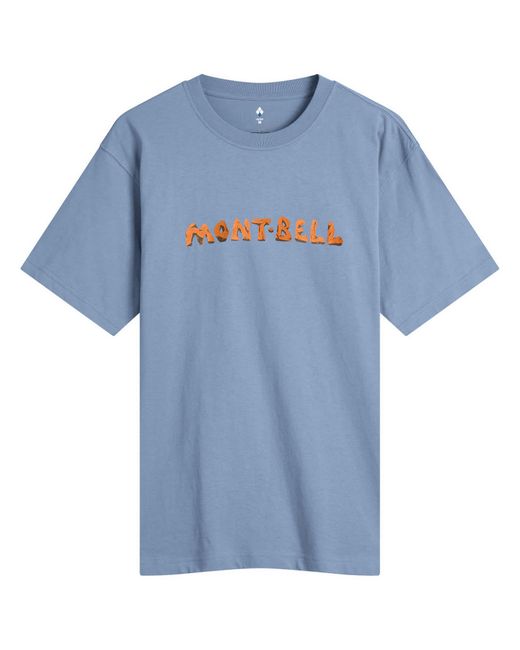 Montbell Blue Rock Logo Wickron T-Shirt for men