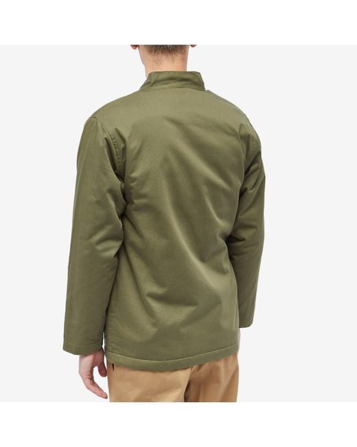 Universal Works Green Twill/Sherpa Reversible Kyoto Work Jacket for men