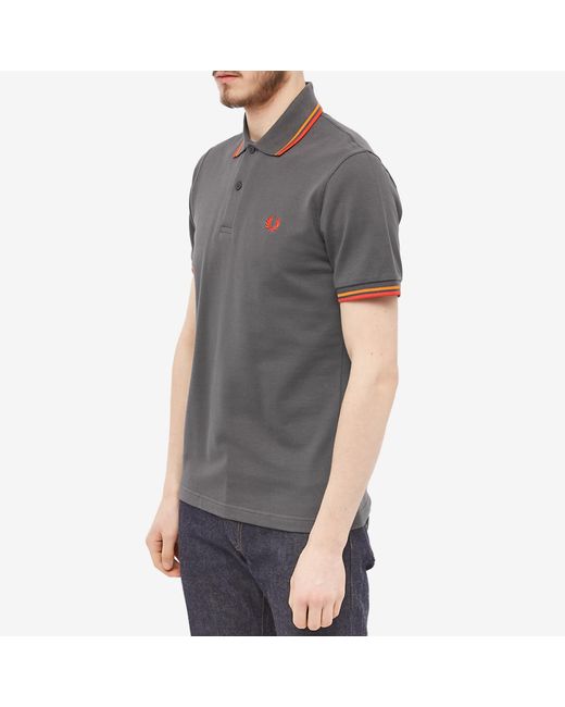 Fred Perry Original Twin Tipped Polo Shirt in Gray for Men | Lyst