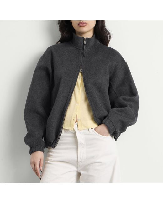 NOTHING WRITTEN Black Plaza Zip Blouson