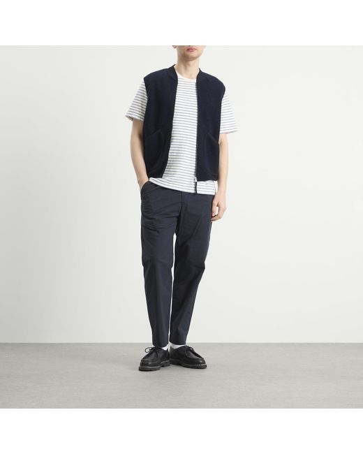 Folk Blue Textured Stripe T-Shirt for men