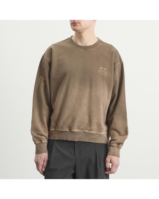 KARMA8A Brown Washed Crewneck Sweatshirt for men