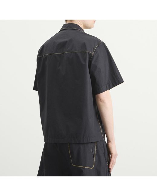 Moncler Black Contrast Stitch Shirt for men