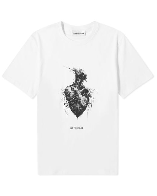 Han Kjobenhavn White Heart Monster Print T-Shirt for men