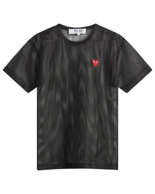 COMME DES GARÇONS PLAY Black Mesh T-Shirt Emblem