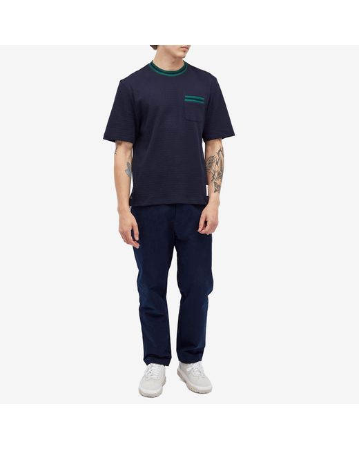 Thom Browne Blue Textured Tipped T-Shirt for men