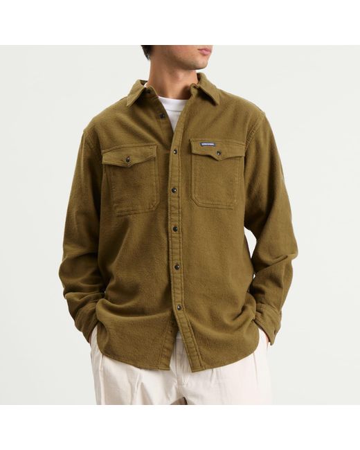 Dubbleware Green Notched Pocket Flannel Shirt for men