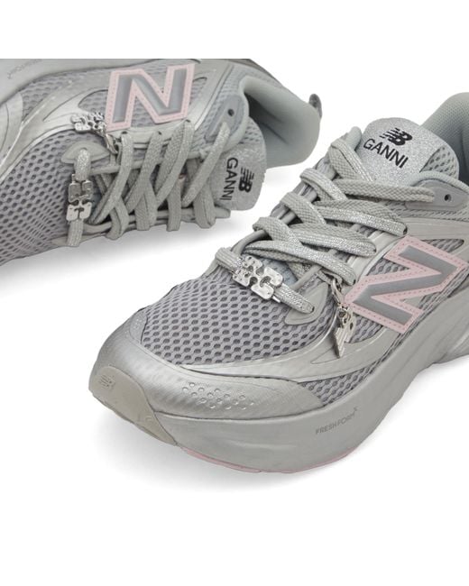 New Balance X Ganni Fresh Foam Sneaker in Gray | Lyst