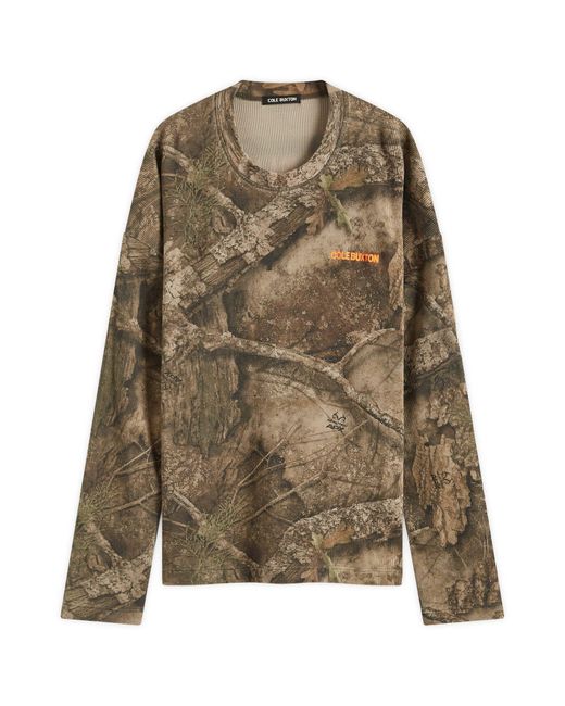 Cole Buxton Green Camo Long Sleeve T-Shirt for men