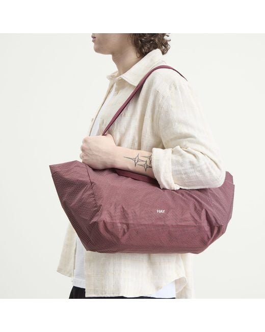 Hay Purple Grid Weekend Bag