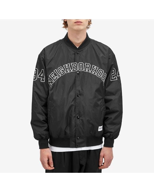 Neighborhood Black Baseball Jacket for men