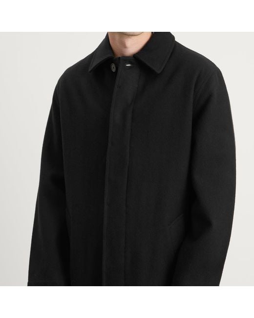 Universal Works Black Mowbray Wool Mac Coat for men