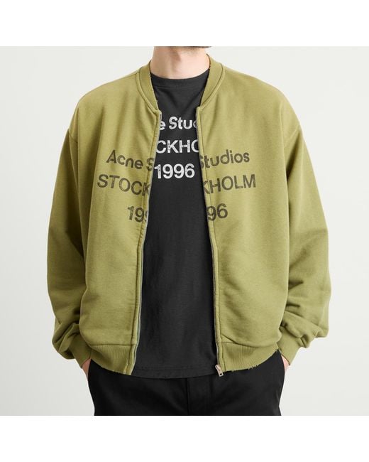 Acne Green Fiah U Zip 1996 Bomber Jacket for men