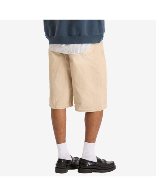 Acne Natural Traffic Sand Wash Denim Shorts for men