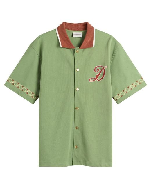 Drole de Monsieur Green Embroidered Sport Shirt for men