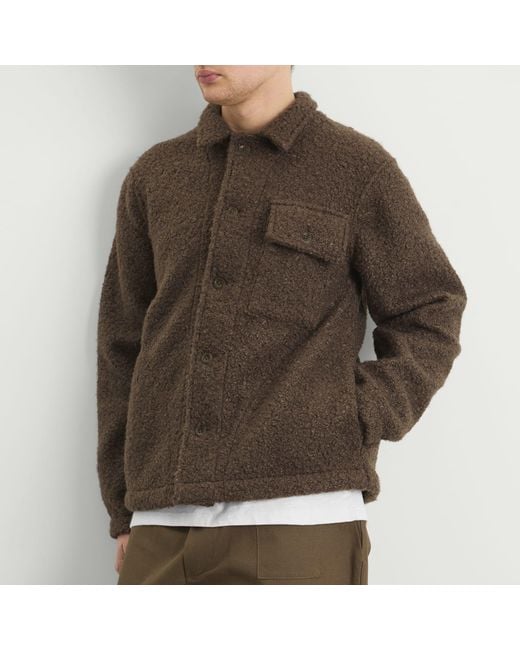 Cafe Mountain Brown Curly Boxy Explorers Jacket for men