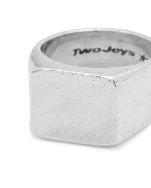 Twojeys White Squared Ring