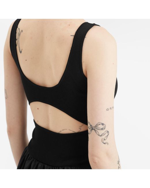 St. Agni Black Bateau Cut Out Midi Dress