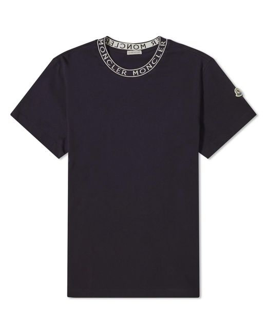 Moncler Blue Collar Logo T-Shirt for men