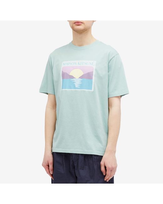 Maison Kitsuné Blue Sunset Postcard Comfort T-Shirt for men