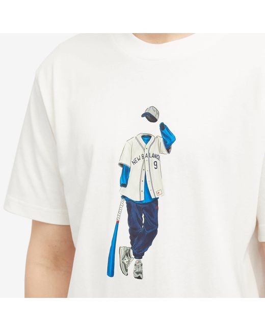 New Balance White Nb Athletics Baseball Style Relaxed T-Shirt for men