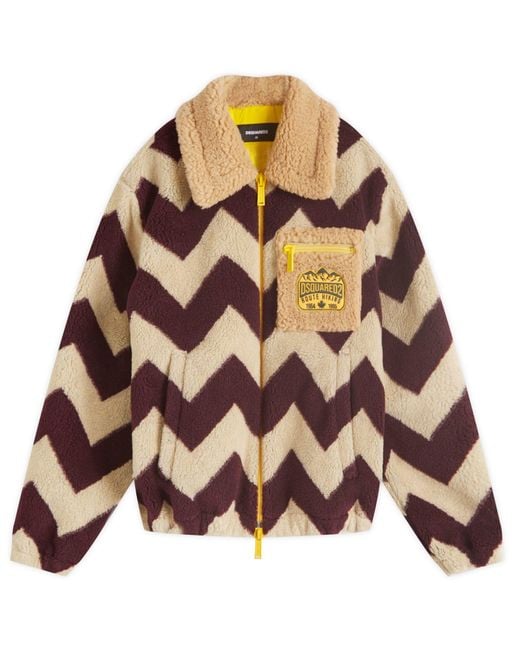 DSquared² Brown Mountain Fur Pile Jacket for men