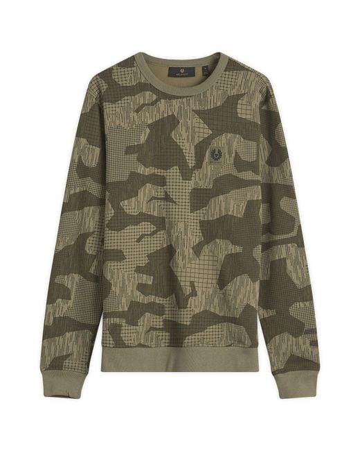Belstaff Green Terrain Camo Sweatshirt for men