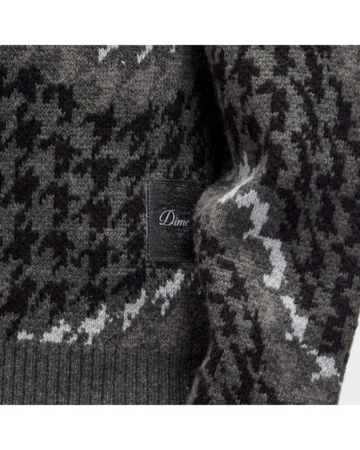 Dime Gray Houndstooth Knit Sweater for men
