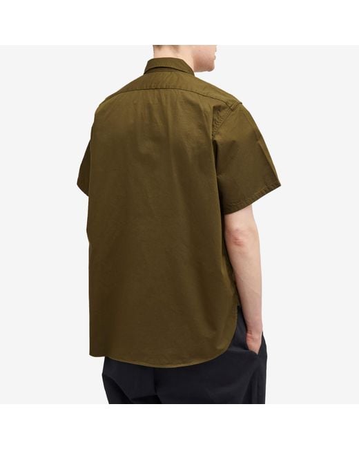 Beams Plus Green Work Twill Short Sleeve Shirt for men