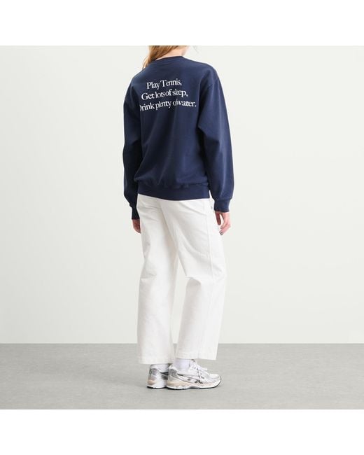 Sporty & Rich Blue Play Tennis Crew Sweatshirt