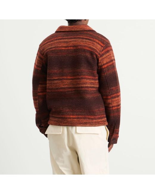 Percival Brown Missisipi Boiled Wool Jacquard Overshirt for men
