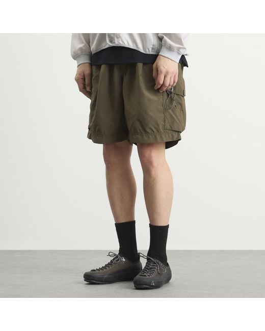 And Wander Green Oversized Cargo Shorts