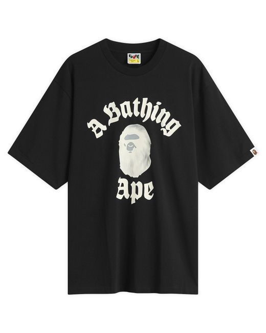 A Bathing Ape Black Gothic College T-Shirt for men