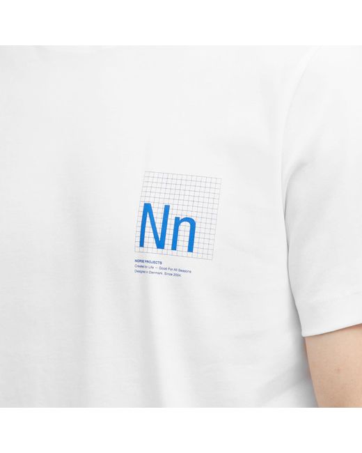 Norse Projects White Jakob Organic Interlock N Print T-Shirt for men