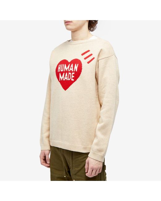 Human Made Pink Heart Knit Sweater for men