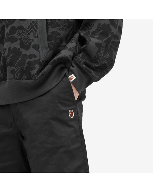A Bathing Ape Black One Point Chino Shorts for men