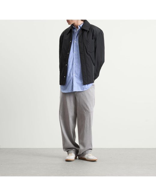 AMI Black Technical Taffetas Overshirt for men