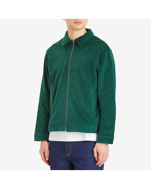 Dime Green Cord Zip Jacket for men