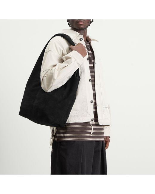 Mazi Untitled Black Flow Suede Tote Bag