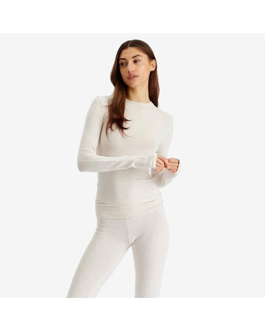 Skims White Cotton Jersey Long Sleeve T-Shirt