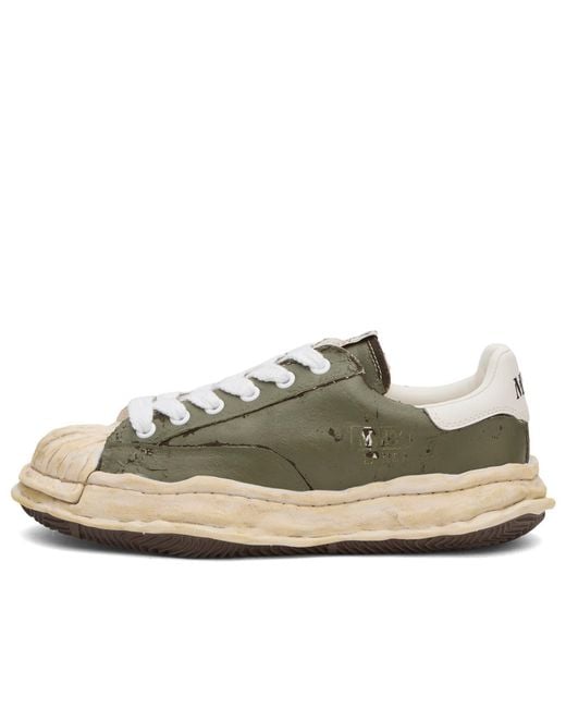 Maison Mihara Yasuhiro Green Blakey Torn Film Canvas Low-Top for men