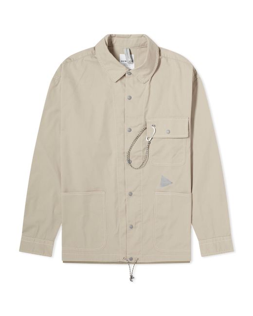 And Wander White Dry Ripstop Shirt Jacket for men
