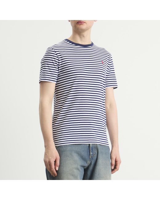 Polo Ralph Lauren Blue Stripe Logo T-Shirt for men