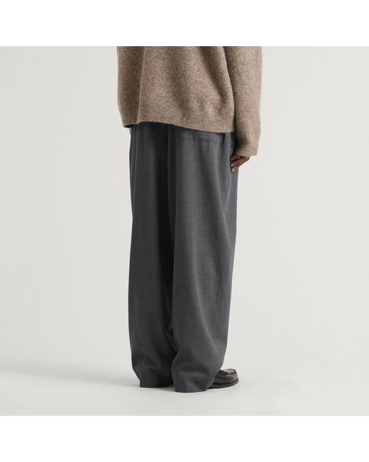 AMI Blue Wool Elasticated Trousers for men