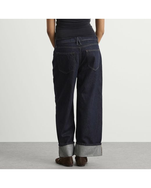 GOOD AMERICAN Blue Good Standard Baggy Cuffed Jeans