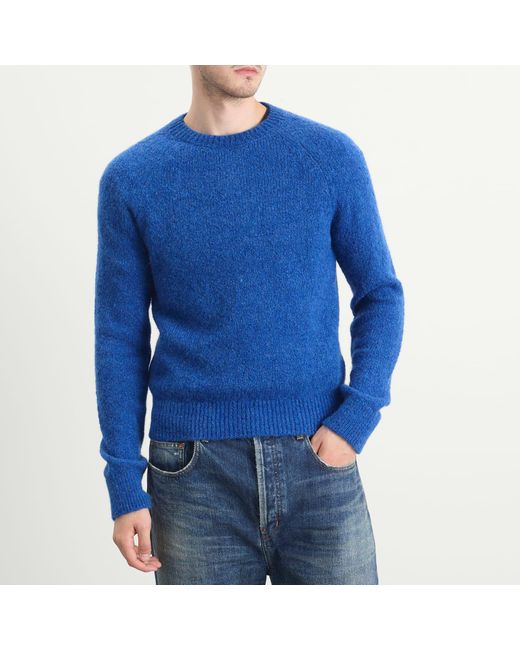 Dries Van Noten Blue Alpaca Wool Jumper for men