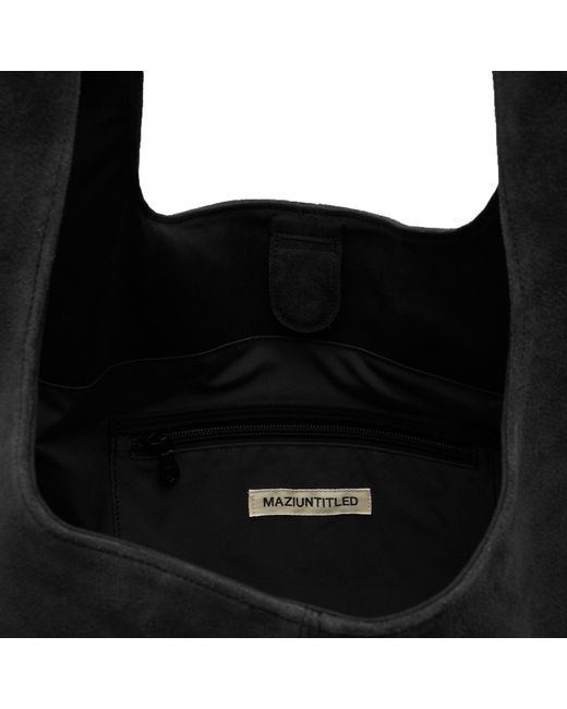Mazi Untitled Black Flow Suede Tote Bag