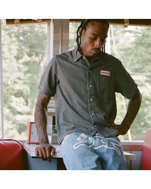 ICECREAM Gray End. X Popsicle Hickory Denim Shirt