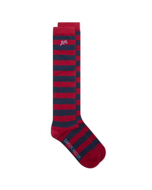Damson Madder Red Knee High Stripe Socks